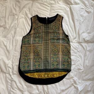 vida top geometric abstract‎ print sleeveless top womens XL flowy artsy fairy
